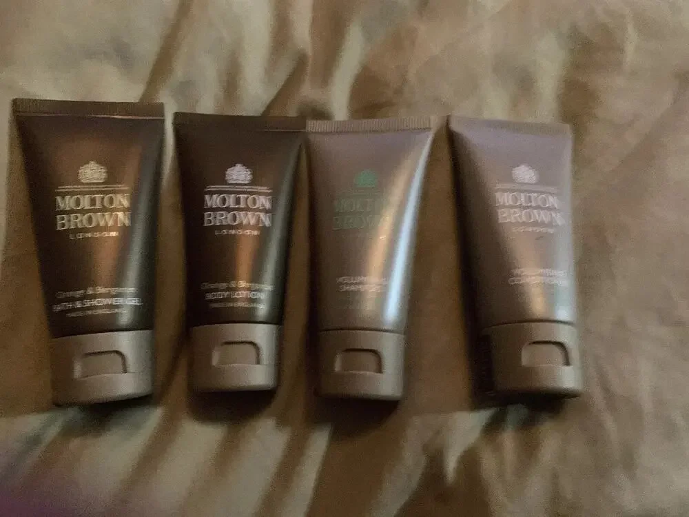 Molton Brown London Travel Size Shampoo, Conditioner, Body Lotion, Wash 1oz